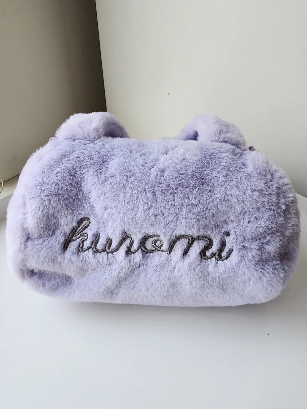 Kuromi Plush Crossbody Bag in Lavender
